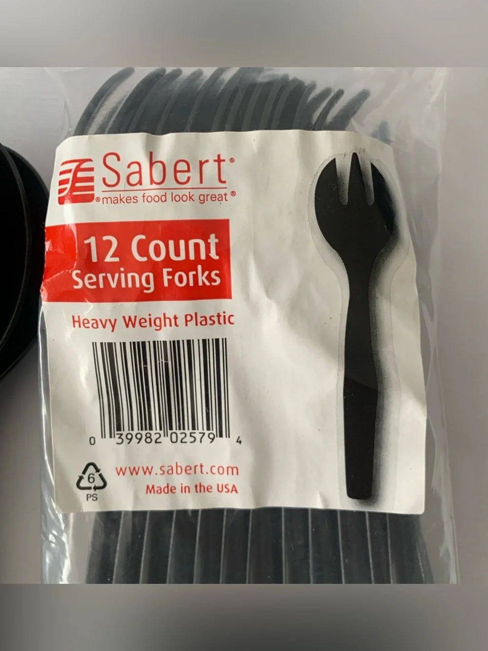 Set Off 12 Spoons 12 Forks Serving Black Heavy Weight Plastic Disposable Party
